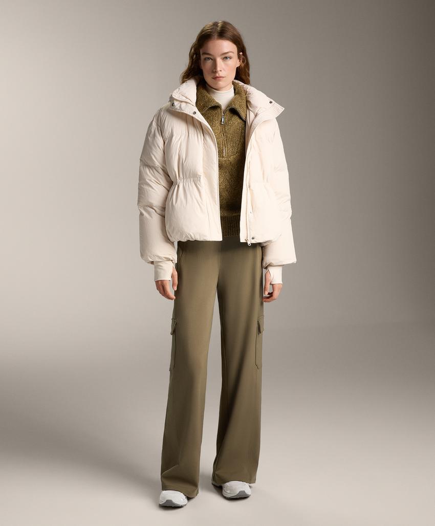 Утепленные карго-брюки с высокой посадкой