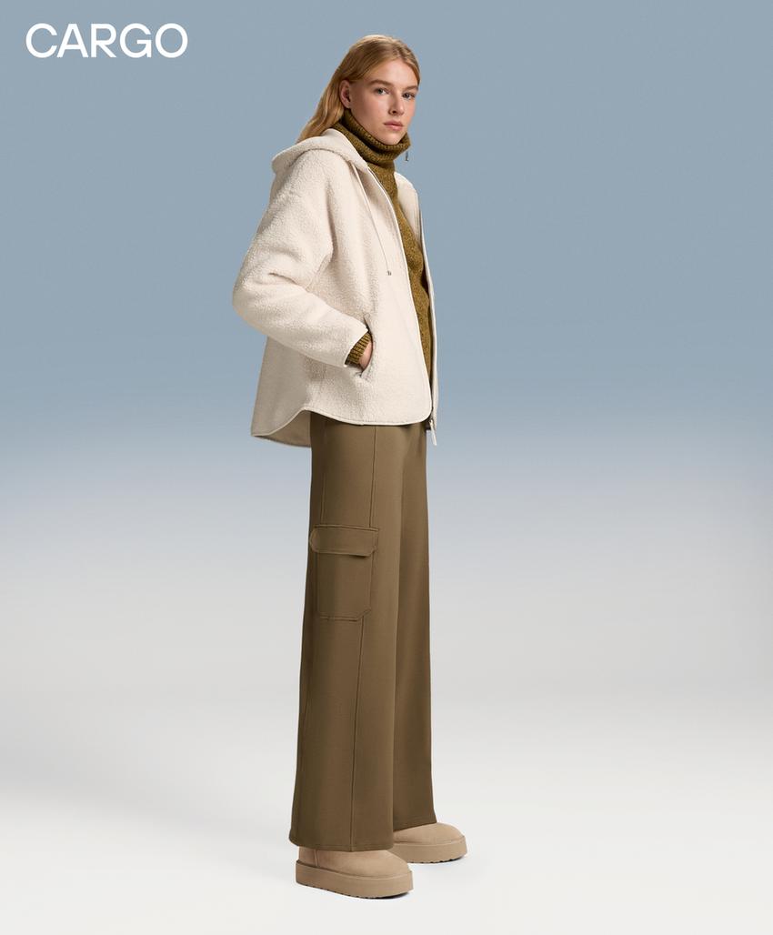 Утепленные карго-брюки с высокой посадкой