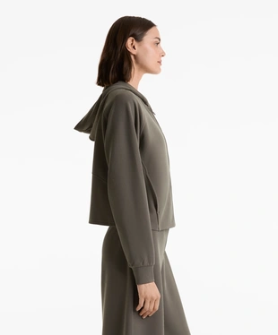 RIBBED HOODED JACKET WITH 29% MODAL- Заказать в России