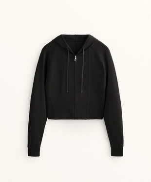 Короткая узкая куртка с капюшоном из мягкого модала- Заказать в России