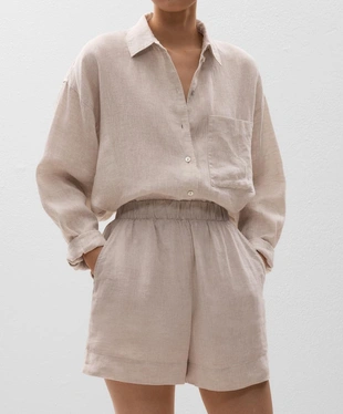 100% LINEN BERMUDA SHORTS- Заказать в России