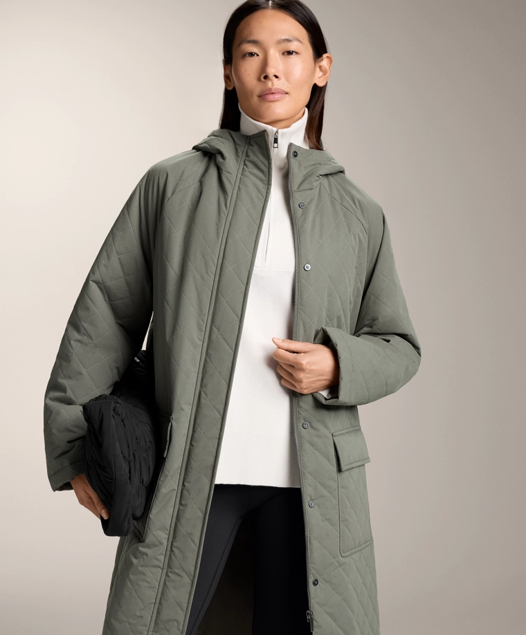 Длинный утепленный пуховик fellex® aerogel 3k с водонепроницаемой тканью