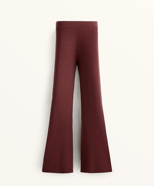 Брюки-колокол из ребристого трикотажа- Заказать в России