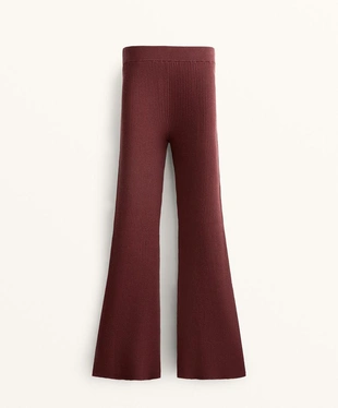 Брюки-колокол из ребристого трикотажа- Заказать в России