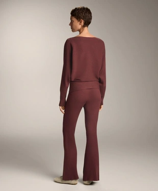 Брюки-колокол из ребристого трикотажа- Заказать в России