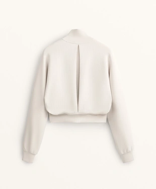 STRIPED HIGH-NECK JACKET WITH SOFT-TOUCH MODAL- Заказать в России