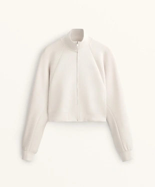 STRIPED HIGH-NECK JACKET WITH SOFT-TOUCH MODAL- Заказать в России