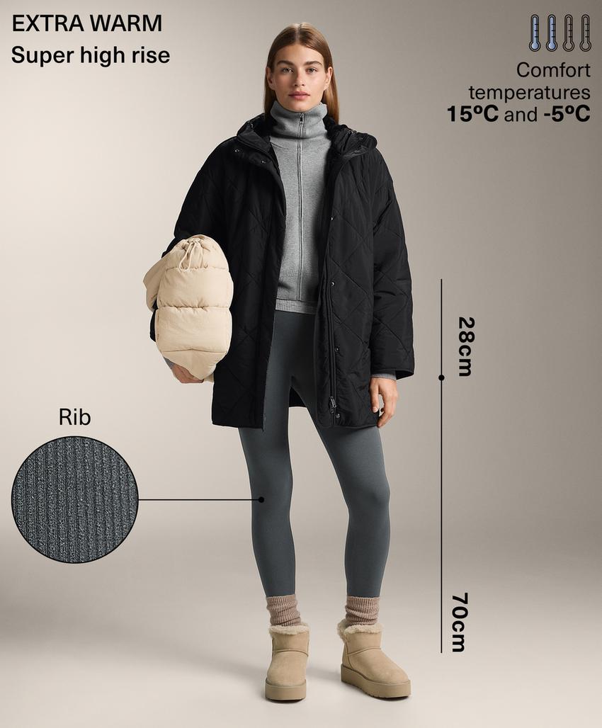 Термобелье супер высокой посадки без швов с утеплением до щиколотки 70 см