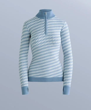 GEOMETRIC JACQUARD KNIT THERMAL BASE LAYER TOP- Заказать в России