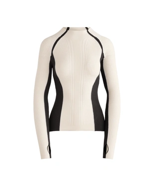 CONTRAST RIB KNIT BASE LAYER T-SHIRT- Заказать в России