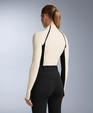 CONTRAST RIB KNIT BASE LAYER T-SHIRT- Заказать в России