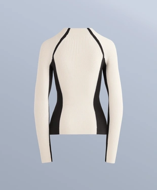 CONTRAST RIB KNIT BASE LAYER T-SHIRT- Заказать в России