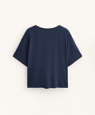 BOXY SHORT-SLEEVE COTTON BLEND T-SHIRT- Заказать в России