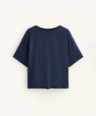 BOXY SHORT-SLEEVE COTTON BLEND T-SHIRT- Заказать в России