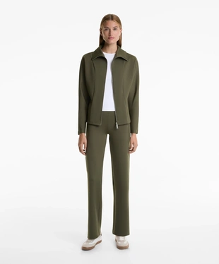 DOUBLE ZIP NEOPRENE-EFFECT JACKET- Заказать в России