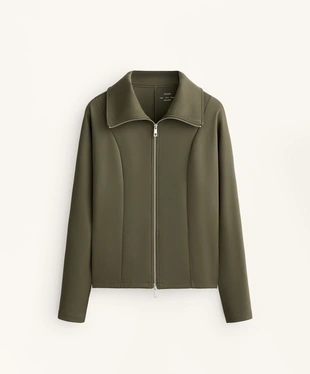 DOUBLE ZIP NEOPRENE-EFFECT JACKET- Заказать в России