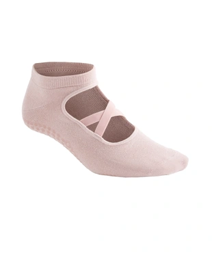 2 PAIRS OF COTTON BLEND YOGA AND PILATES SOCKS WITH CROSSOVER STRAPS- Заказать в России