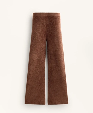 THICK CHENILLE FLARE TROUSERS- Заказать в России