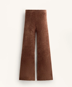 THICK CHENILLE FLARE TROUSERS- Заказать в России