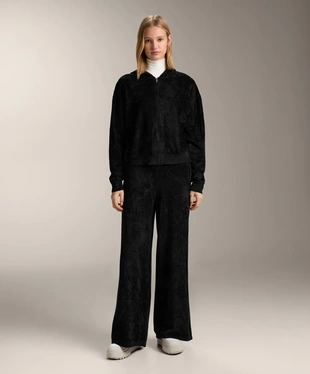 FINE CHENILLE STRAIGHT-LEG TROUSERS- Заказать в России