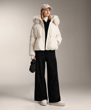 FINE CHENILLE STRAIGHT-LEG TROUSERS- Заказать в России