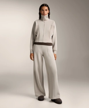 SUPER HIGH-RISE TROUSERS WITH SIDE RIB AND BRUSHED MODAL- Заказать в России