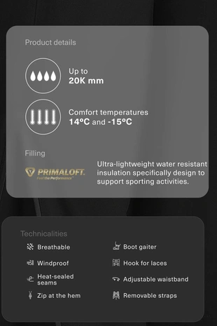Куртки прямого кроя с высоким поясом PRIMALOFT® FEEL THE PERFORMANCE TM SKI- Заказать в России