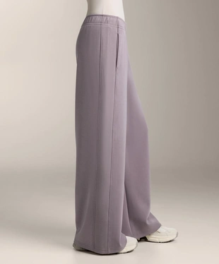STRAIGHT-LEG RIB TROUSERS WITH BRUSHED MODAL- Заказать в России