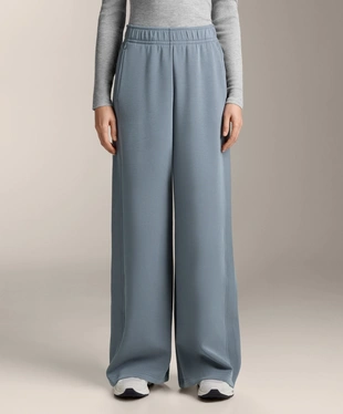 WIDE-LEG STRAIGHT TROUSERS WITH SIDE RIB AND BRUSHED MODAL- Заказать в России