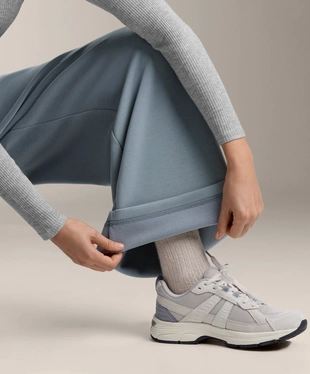 WIDE-LEG STRAIGHT TROUSERS WITH SIDE RIB AND BRUSHED MODAL- Заказать в России