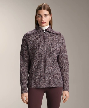TWISTED KNIT JACKET WITH HIGH COLLAR- Заказать в России