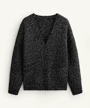 V-NECK NEPS CARDIGAN 27% WOOL- Заказать в России