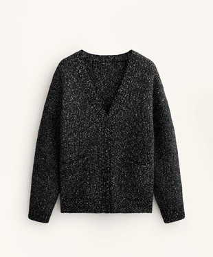 V-NECK NEPS CARDIGAN 27% WOOL- Заказать в России