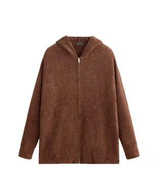 CHUNKY CHENILLE HOODED JACKET- Заказать в России