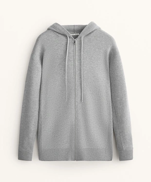 LONG KNIT CARDIGAN WITH HOOD- Заказать в России