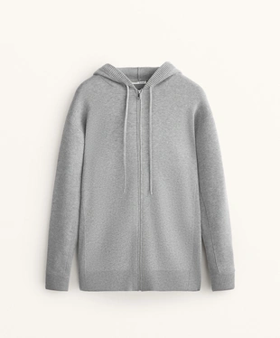 LONG KNIT CARDIGAN WITH HOOD- Заказать в России