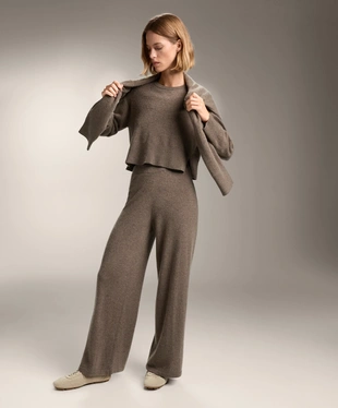 STRAIGHT LEG 100% CASHMERE TROUSERS- Заказать в России