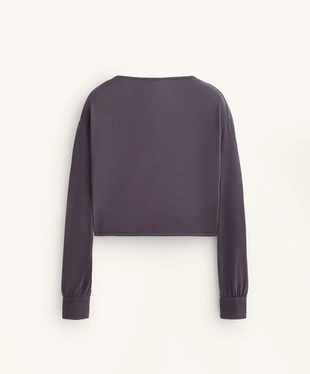 DRAPED NECK MODAL T-SHIRT- Заказать в России