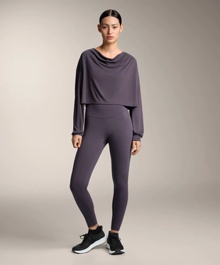 DRAPED NECK MODAL T-SHIRT- Заказать в России