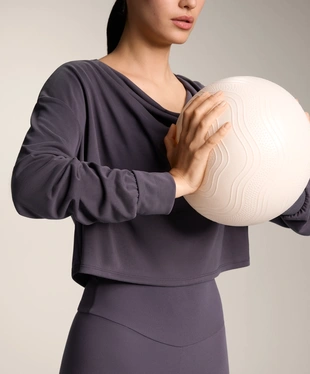 DRAPED NECK MODAL T-SHIRT- Заказать в России