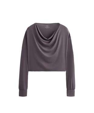 Модальная футболка с завязками в области шеи- Заказать в России