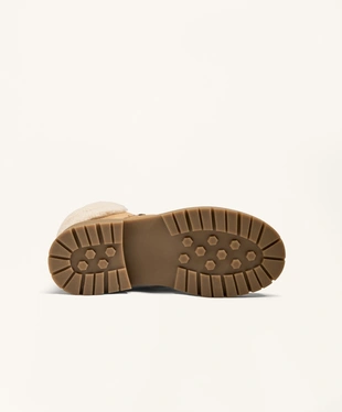 SPLIT-LEATHER LACE-UP ANKLE BOOTS- Заказать в России