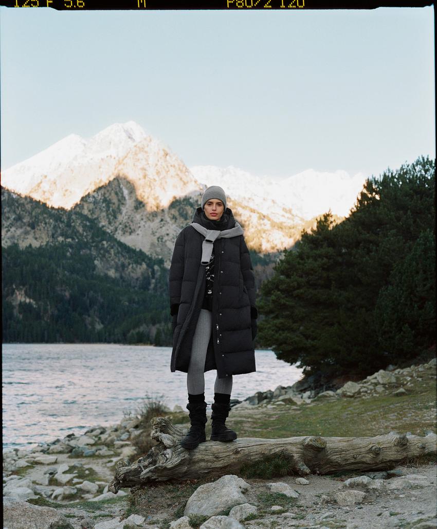 Длинное пуховое утепленное пальто 100%