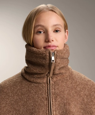 LONG FAUX-SHEARLING JACKET- Заказать в России