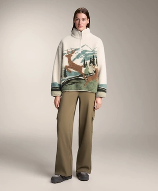 DEER LANDSCAPE FAUX-SHEARLING SWEATSHIRT- Заказать в России