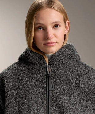 OVERSIZE FAUX-SHEARLING JACKET WITH FAUX-FUR LINED HOOD- Заказать в России