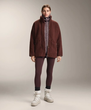 ADJUSTABLE WAIST FAUX-SHEARLING JACKET- Заказать в России