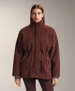 ADJUSTABLE WAIST FAUX-SHEARLING JACKET- Заказать в России