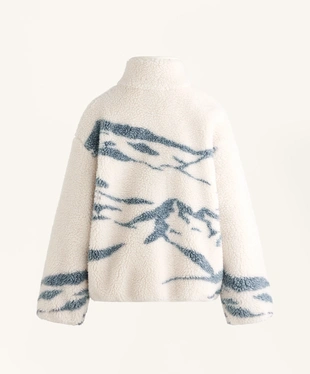 HALF-ZIP SKIER FAUX-SHEARLING JACKET- Заказать в России