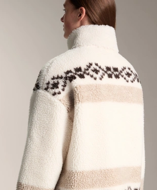 HIGH-NECK DEER FAUX-SHEARLING JACKET.- Заказать в России